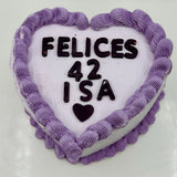 Tarta Corazón Vintage Lila
