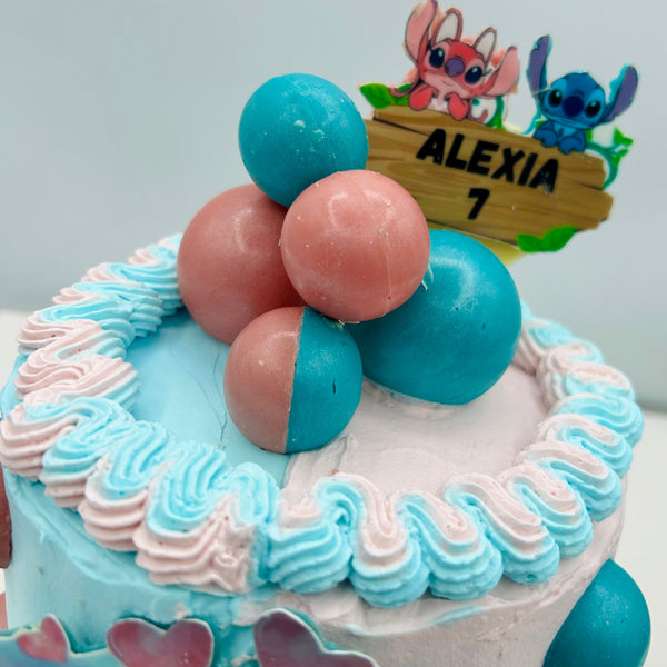 Tarta Stitch y Angel personalizada en Barcelona
