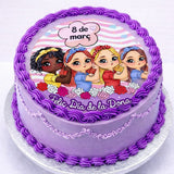 Pastís 8 de març amb il·lustració de dones unides Feliç Dia de la Dona Barcelona