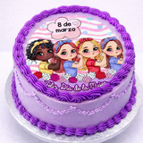 Pastel Día de la Mujer con ilustración de mujeres unidas 8 de marzo Barcelona