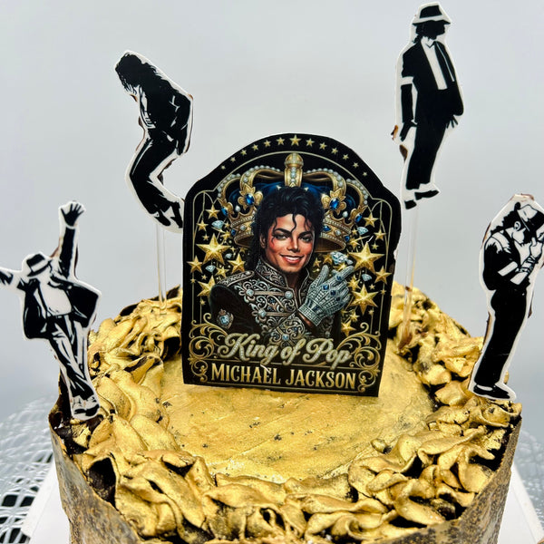 placa decorativa frontal de tarta michael jackson king of pop