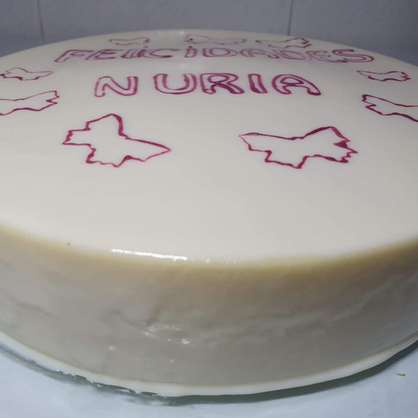 Semifrio de chocolate blanco, coco y mango