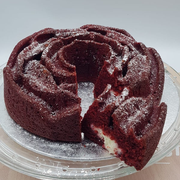 Pastel en forma de rosa grande