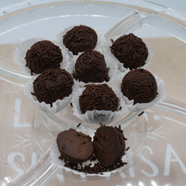 Trufas tradicionales de chocolate negro