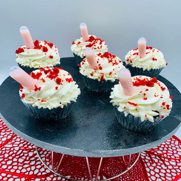 Cupcake red velvet y licor de fresa