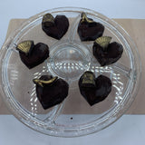 Corazón chocolate negro relleno de bizcocho individual