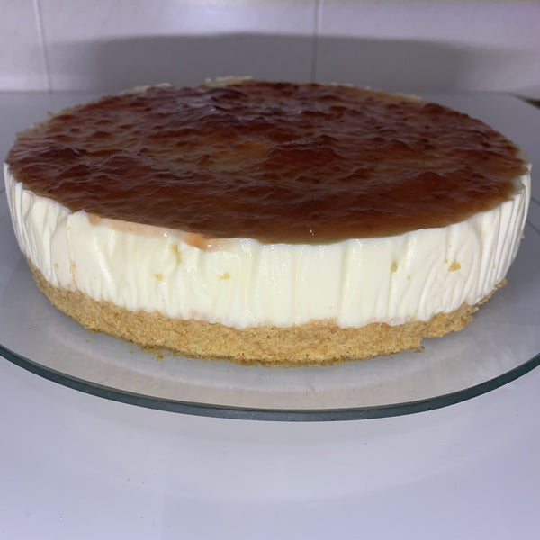 Cheesecake americano con cobertura de fresa