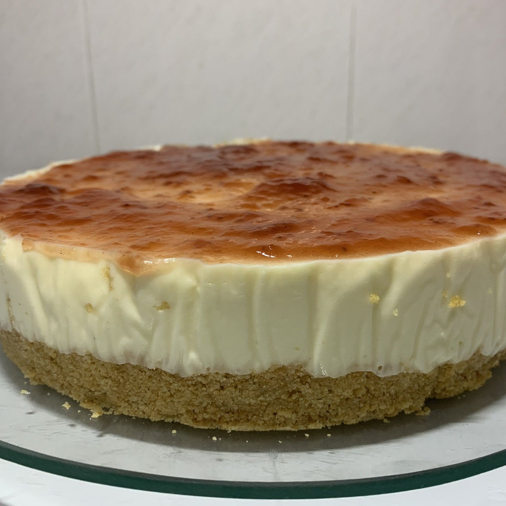 Cheesecake americano con cobertura de fresa