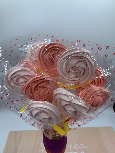 Ramo de 10 rosas grandes de merengue