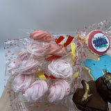 Pack Día de la madre corazones rellenos, galletas y ramo de rosas de merengue