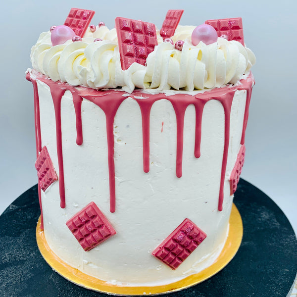 Tarta drip cake chocolate rubí