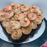 Brownie corazón de chocolate negro y baileys