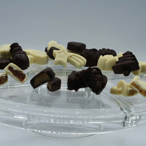 Bombones de chocolate blanco o negro rellenos (a partir de 8 unidades)