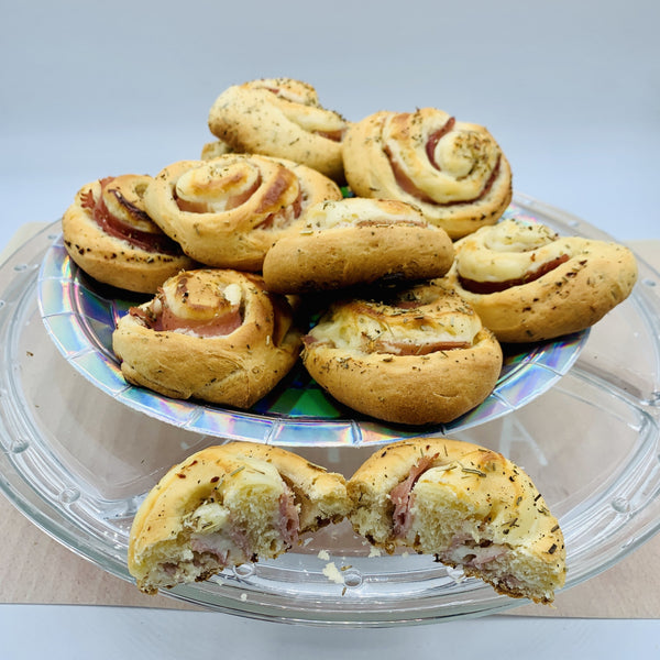 Rollos de jamón dulce y queso