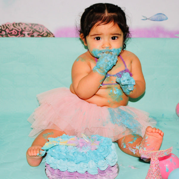 SMASH CAKE (PASTEL PARA DESTROZAR) BEBE -  SIRENAS