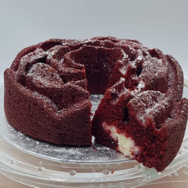 Pastel en forma de rosa grande