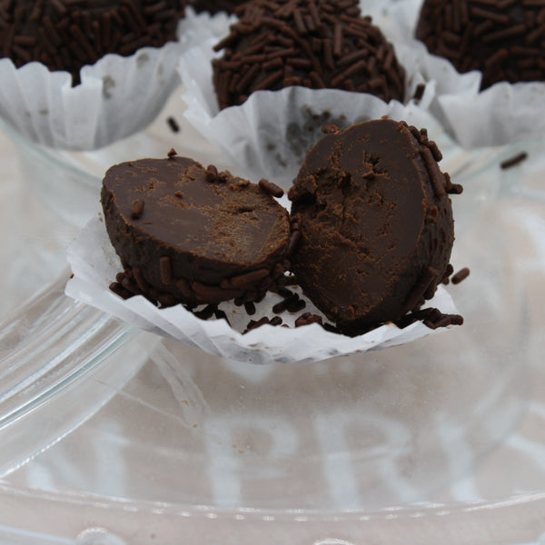 Trufas tradicionales de chocolate negro