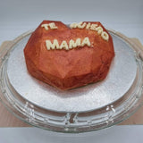 Pastel "TE QUIERO MAMA" corazón bombón, con bizcocho y crema