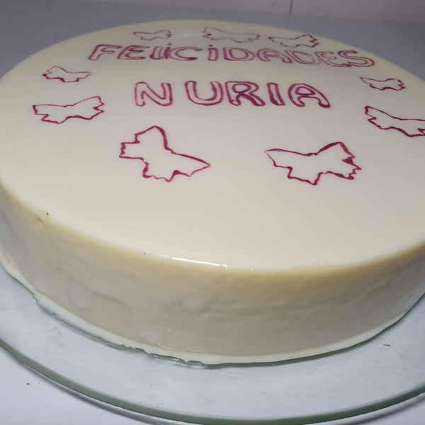 Semifrio de chocolate blanco, coco y mango