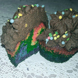 Cupcake de vainilla arcoíris